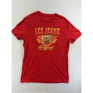 Lee Jeans Company Tiger Graphic T-Shirt Red Men's Large L 3310